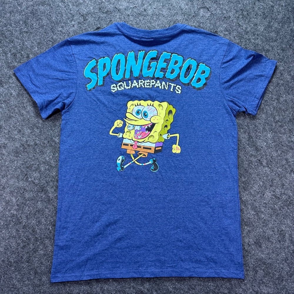 Nickelodeon Mens Blue SpongeBob SquarePants Graphic Streetwear T-Shirt Large